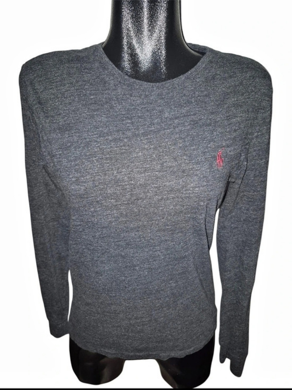 Polo Ralph Lauren Custom Fit Long-Sleeve T-Shirt Charcoal Gray Size Small